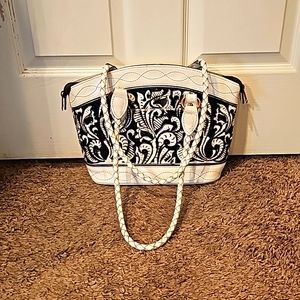 Patrica Nash Tooled White and Black Shouler bag